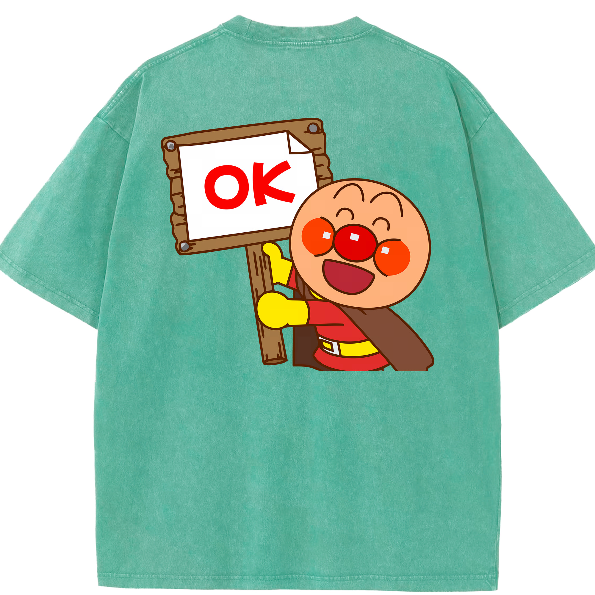 （画像用） アンパンマン Anpanman 綿100% ヴィンテージ風 半袖Tシャツ（背面プリント）